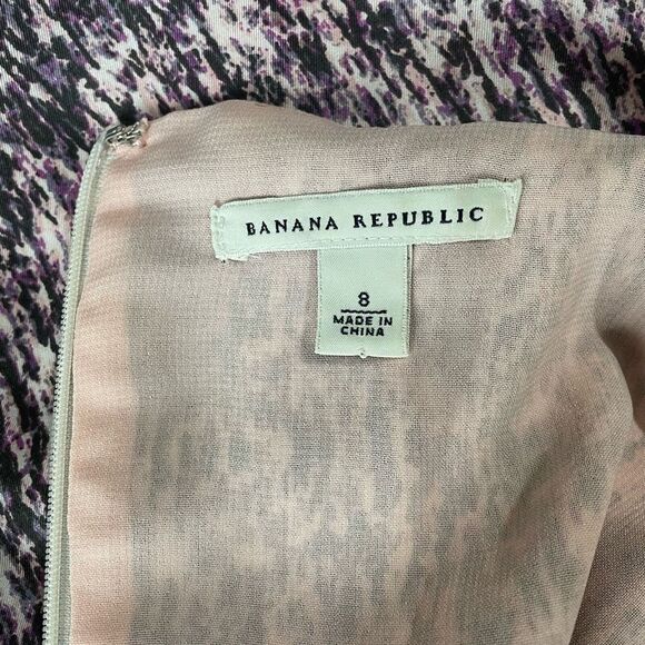 Banana Republic 100% silk Dress Sheath Cap Sleeve Career Party Cocktail Purple - Picture 5 of 7